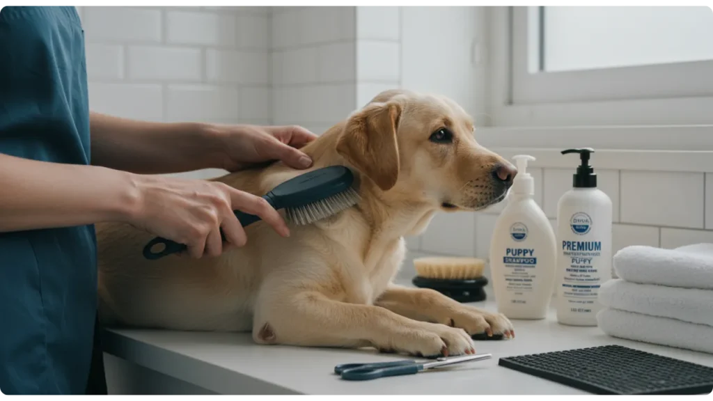 Cuidados de higiene com filhote - quais os primeiros cuidados com um filhote de cachorro incluem higiene adequada