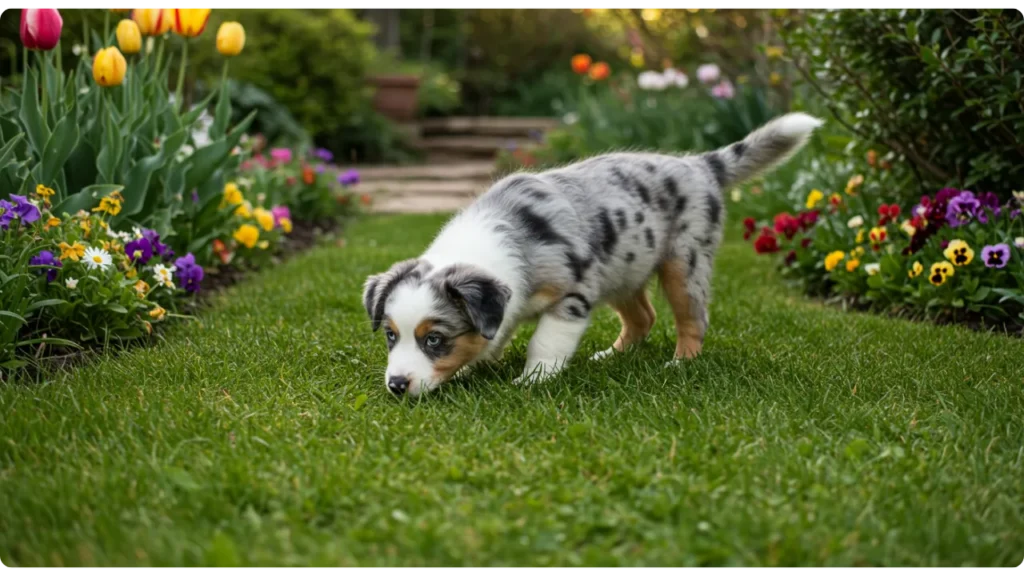 Filhote explorando ambiente sozinho - porque não pode ficar pegando filhote de cachorro no colo constantemente
