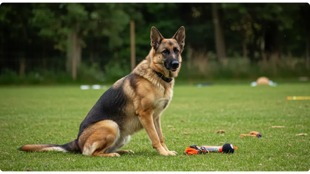 Cão adolescente durante fase desafiadora do treinamento - persistência é fundamental