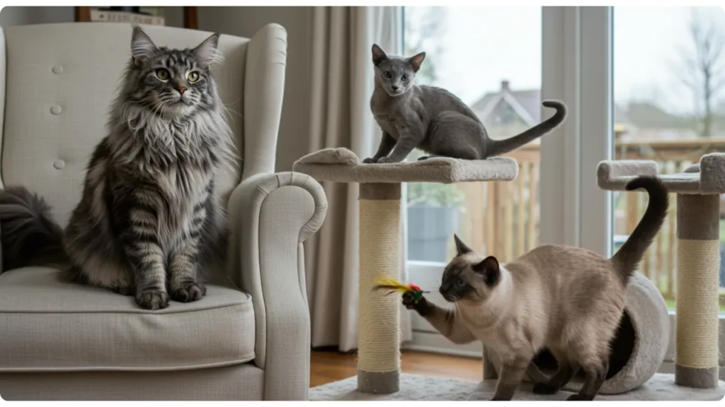 Diferentes raças de gatos com personalidades variadas - individualidade no ronronar