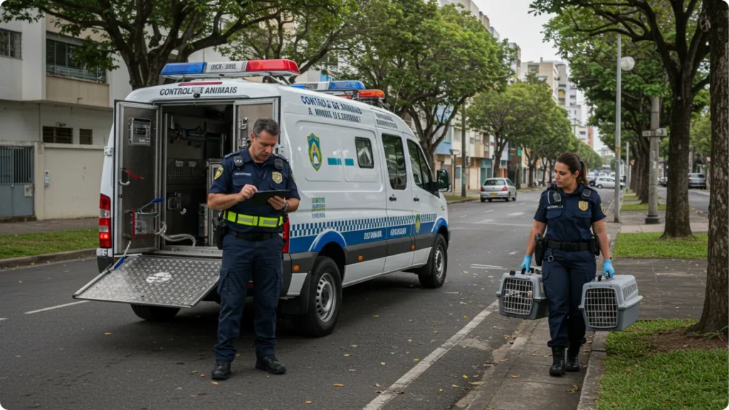 Veículo oficial de controle de zoonoses - quem recolhe cachorro de rua oficialmente