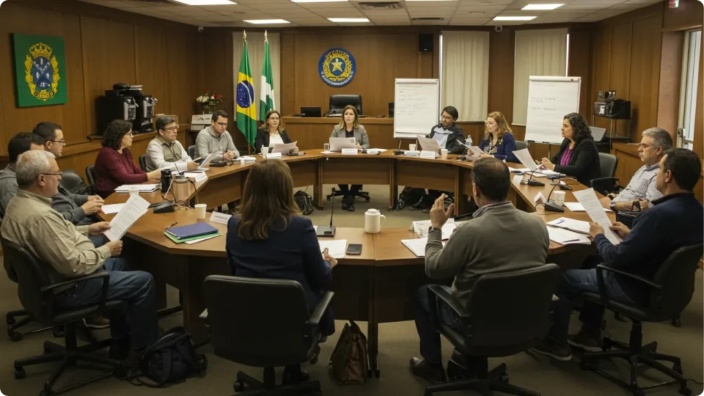 Reunião comunitária discutindo legislação pet - participação democrática