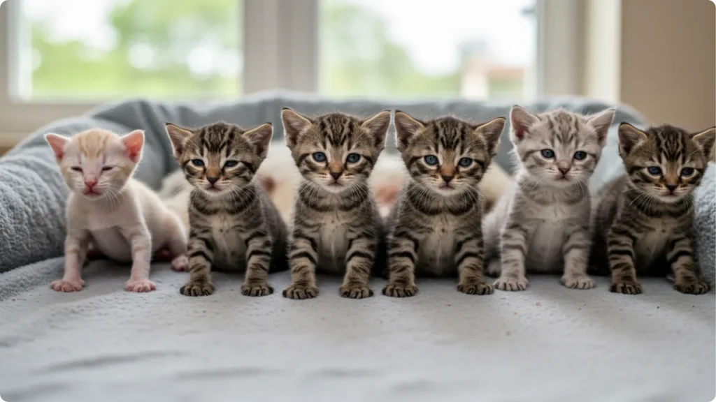 Desenvolvimento de filhotes de gato do nascimento até 6 semanas
