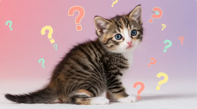 Gatinho filhote com expressão curiosa - quando começa a defecar sozinho thumbnail