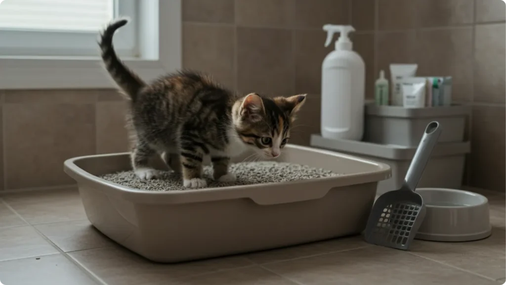 Caixa de areia adequada para filhotes - como cuidar filhote de gato higiene