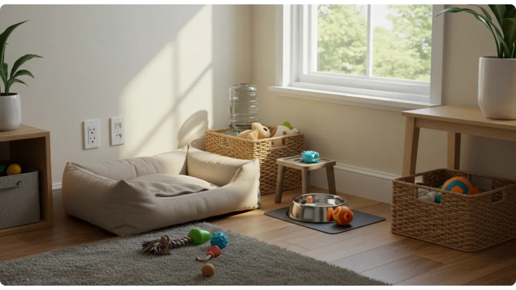 Ambiente preparado para receber filhote - quais os primeiros cuidados com um filhote de cachorro incluem preparação