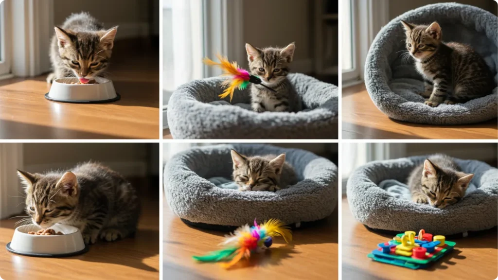 Rotina diária estruturada - como cuidar filhote de gato com organização
